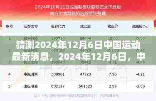 2024年12月6日中国运动界最新动态与影响力猜想