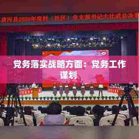 党务落实战略方面:党务工作谋划