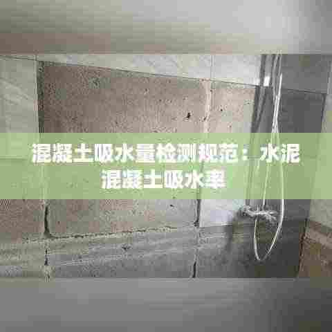 混凝土吸水量检测规范：水泥混凝土吸水率 