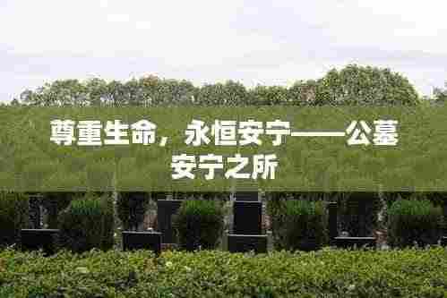 尊重生命,永恒安宁——公墓安宁之所