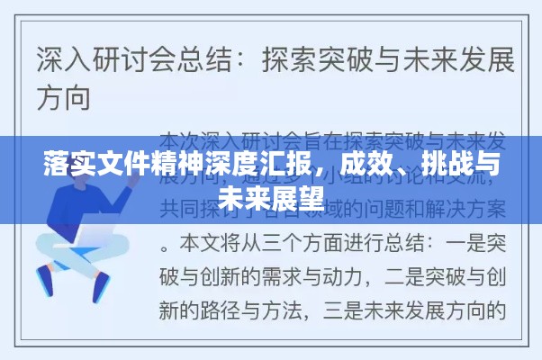 落实文件精神深度汇报，成效、挑战与未来展望