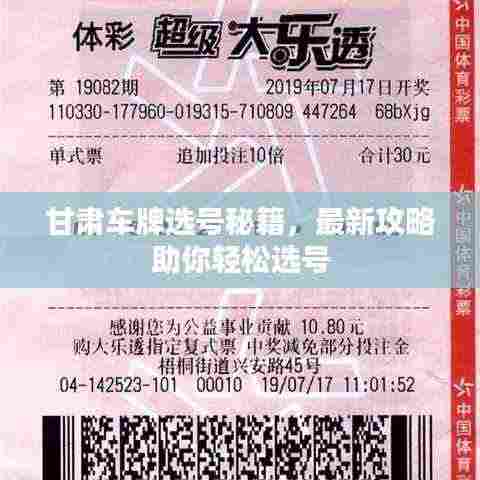 甘肃车牌选号秘籍，最新攻略助你轻松选号