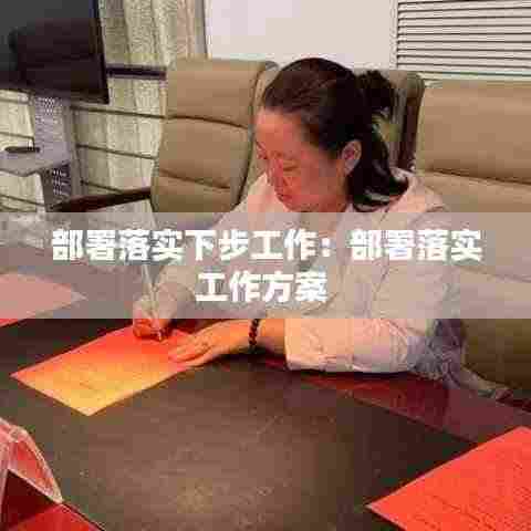 部署落实下步工作:部署落实工作方案