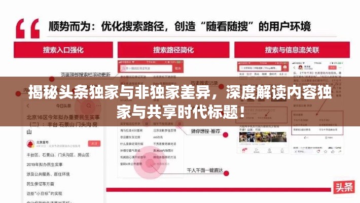 揭秘头条独家与非独家差异,深度解读内容独家与共享时代标题!